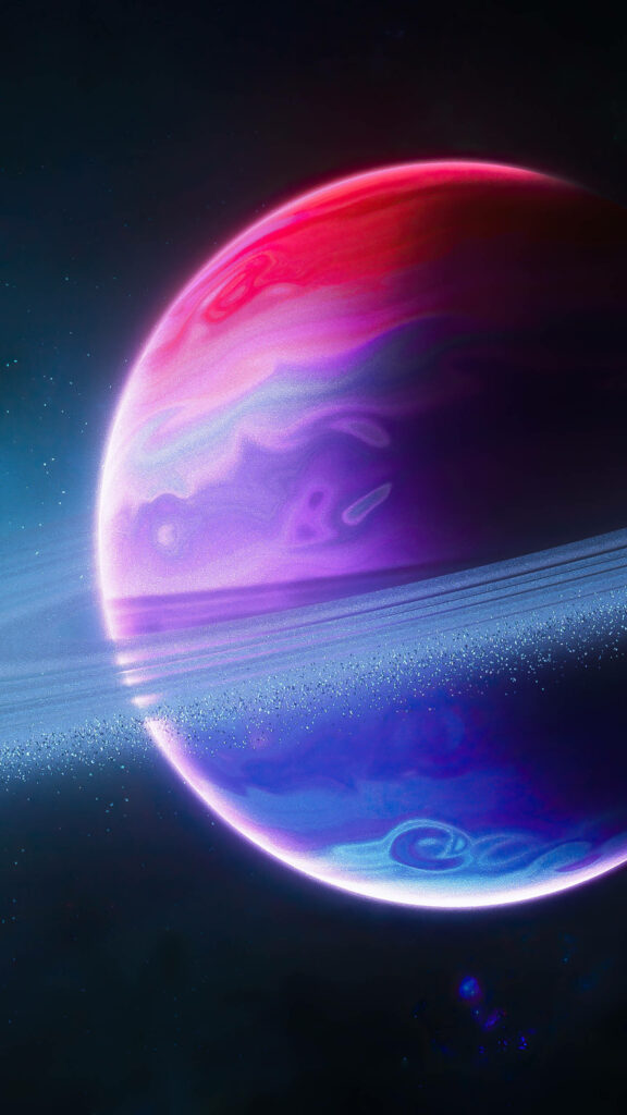 Spectacular Saturn: A Captivating Cosmic Phone Wallpaper