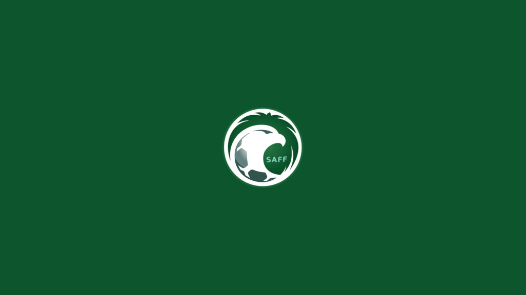 Saudi Arabia National Football Team Logo on Green Wallpaper