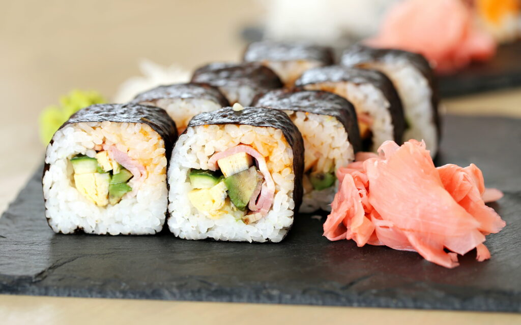 Savor the Flavors of Japan: A Tempting Seafood Symphony Unraveled in HD Wallpaper