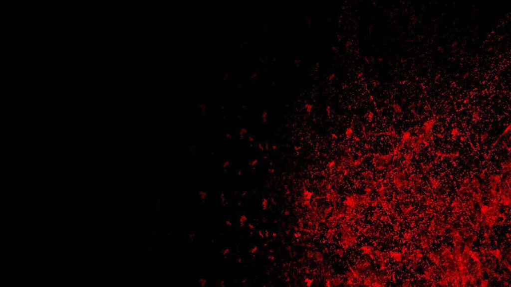 Crimson Visions: Drenched in Dark Delights - Ominous Black Blood Splatters Grace the Right Side Wallpaper