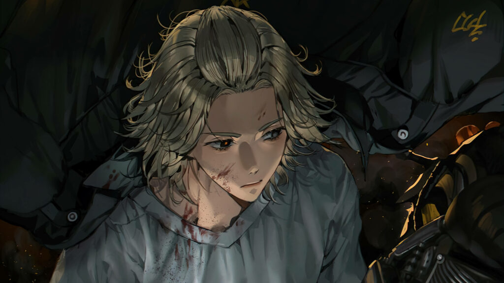 Scarred Leader: Mikey in Tokyo Revengers Wallpaper with Wound