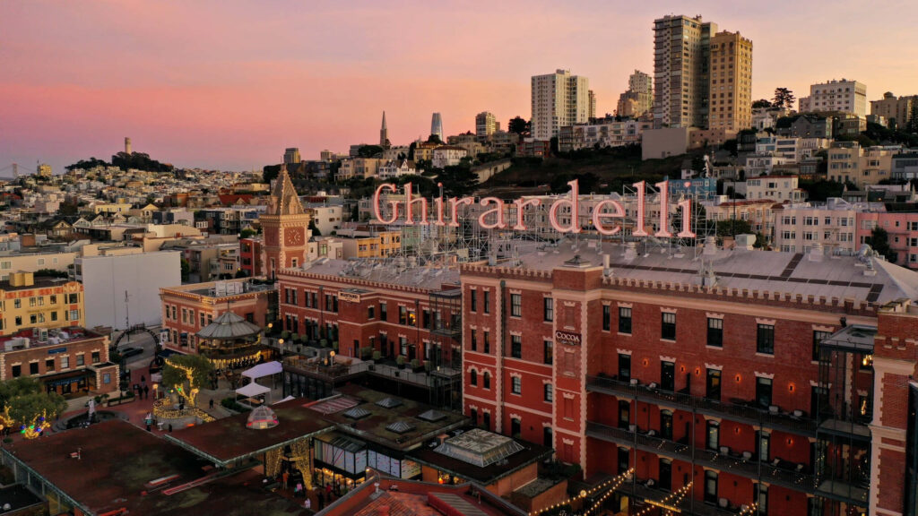 Scenic Ghirardelli Square: Afternoon Cityscape Wallpaper Background