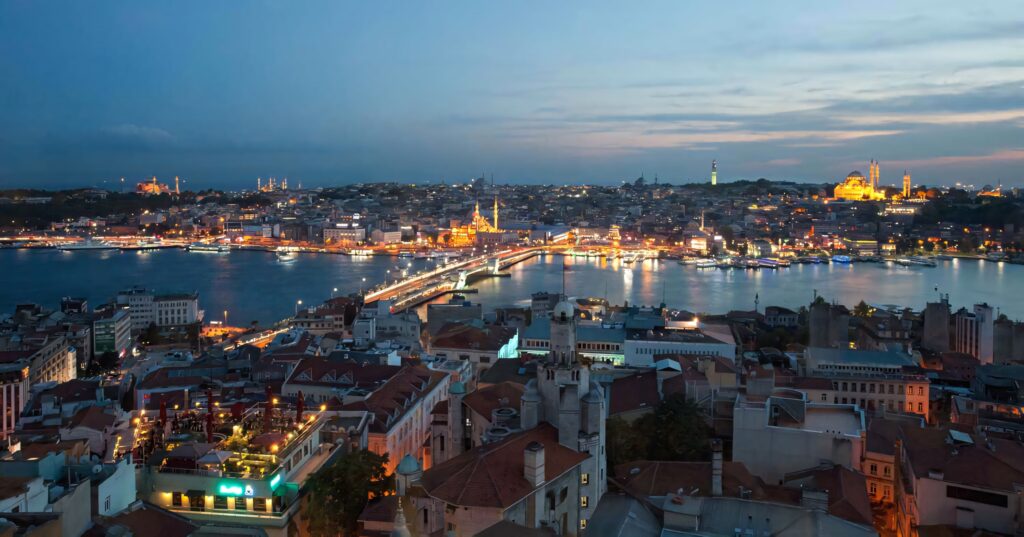 Scenic Istanbul Evening: Beautiful Cityscape Wallpaper Background