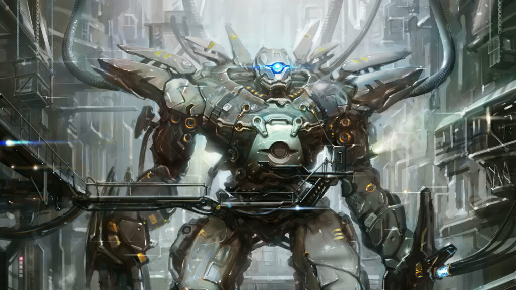 The Surreal Convergence: A Scintillating Scifi Robot Masterpiece! Wallpaper