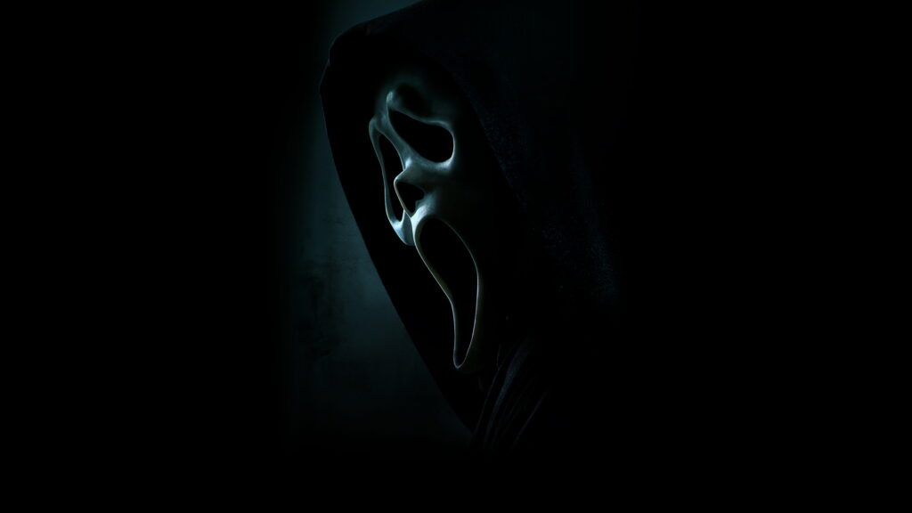 Ghostface Returns: A Haunting Movie Poster for Scream (2022) Wallpaper