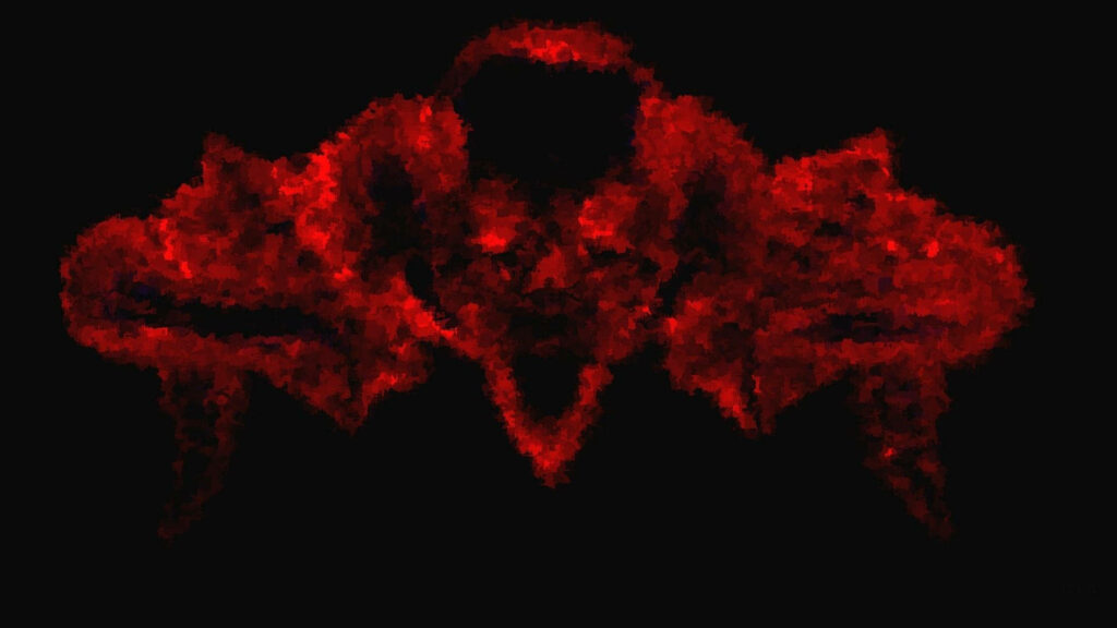 The Haunting Specter of a Fiery Demon Wails Against a Sinister Night Wallpaper