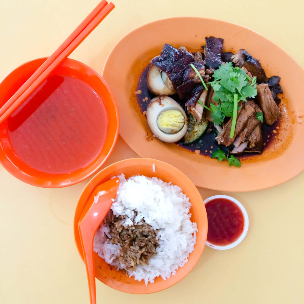 Vibrant Duck Rice Wallpaper: Scrumptious Dish with Rich Sauces