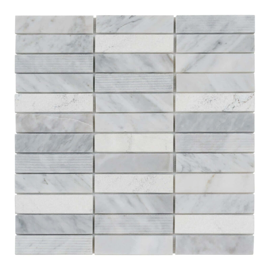 Modern Gray & White Marble Tile Texture Wallpaper for Interior Design
