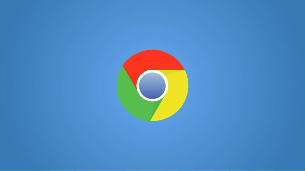 Chrome on Blue: A Seamless and Minimalist Wallpaper Art for Google Lovers