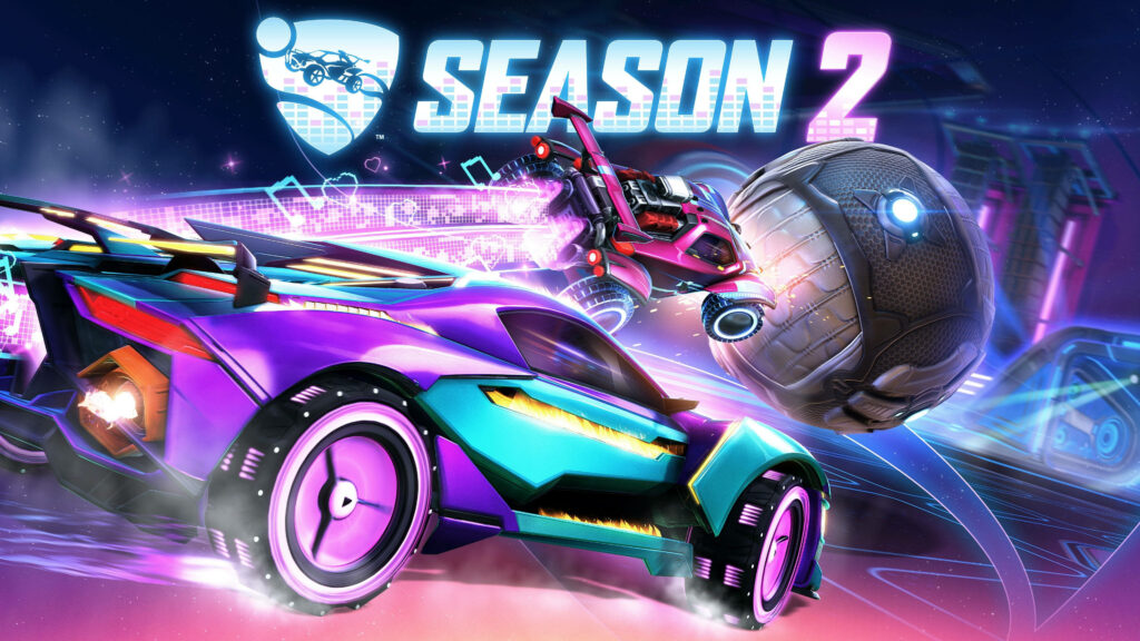 High-Octane Showdown: Epic Rally of Rocket League Season 2 Wallpaper