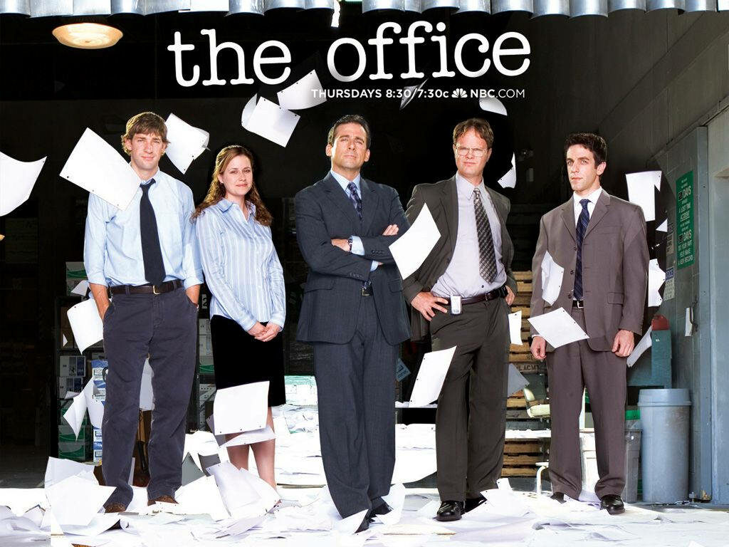 Office Season 3 Cast Wallpaper: Iconic Characters & Scattered Papers