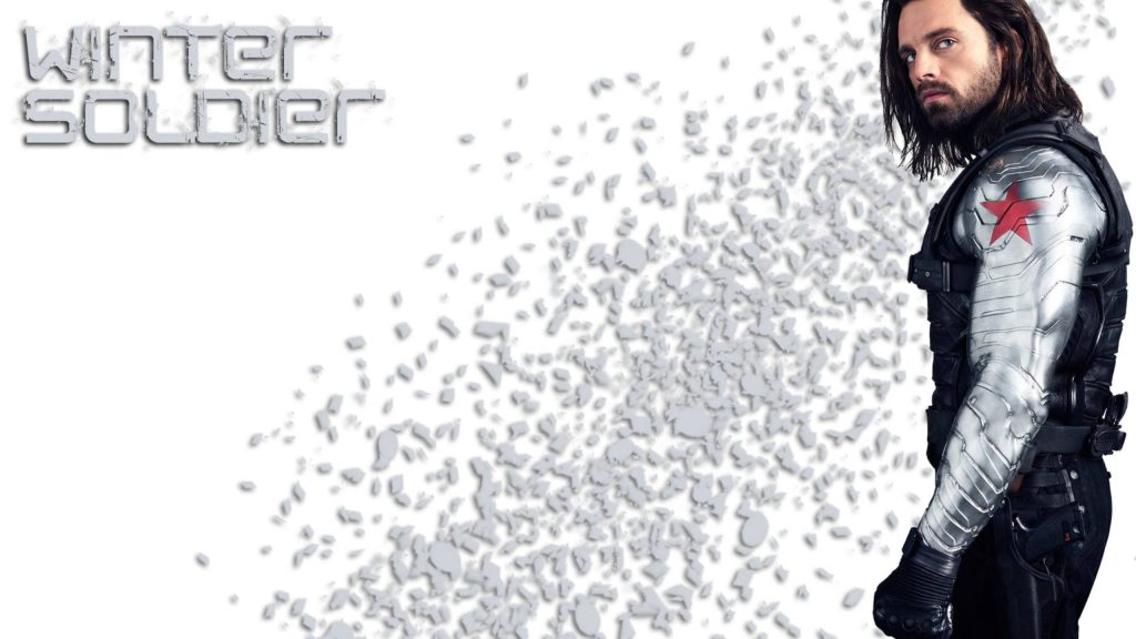 Sebastian Stan as Winter Soldier digital fan art showing tactical gear and metal arm effect Wallpaper