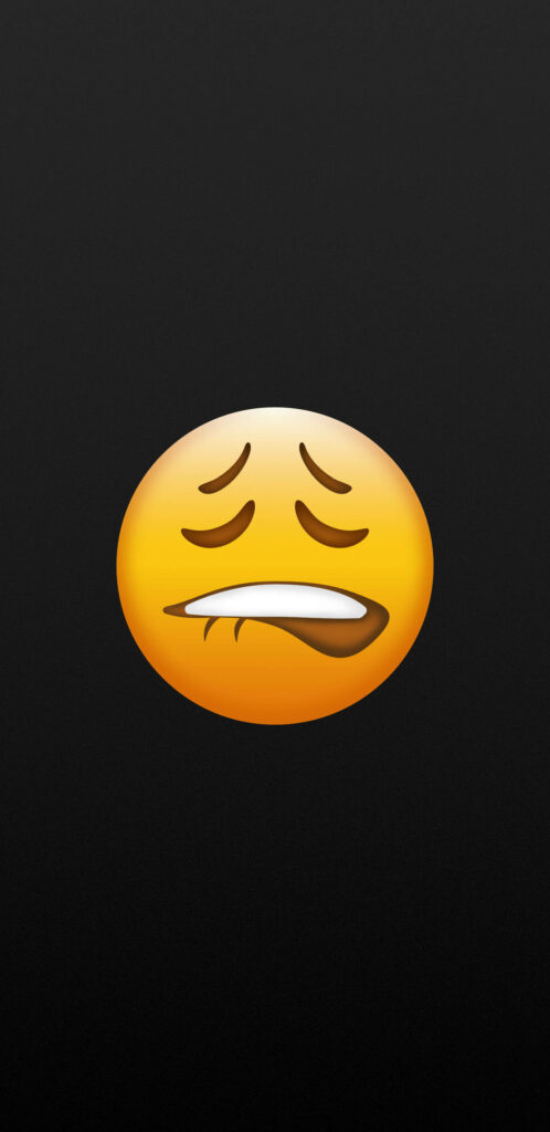 Sultry Black Emoji Tempting with Lip Bite Wallpaper