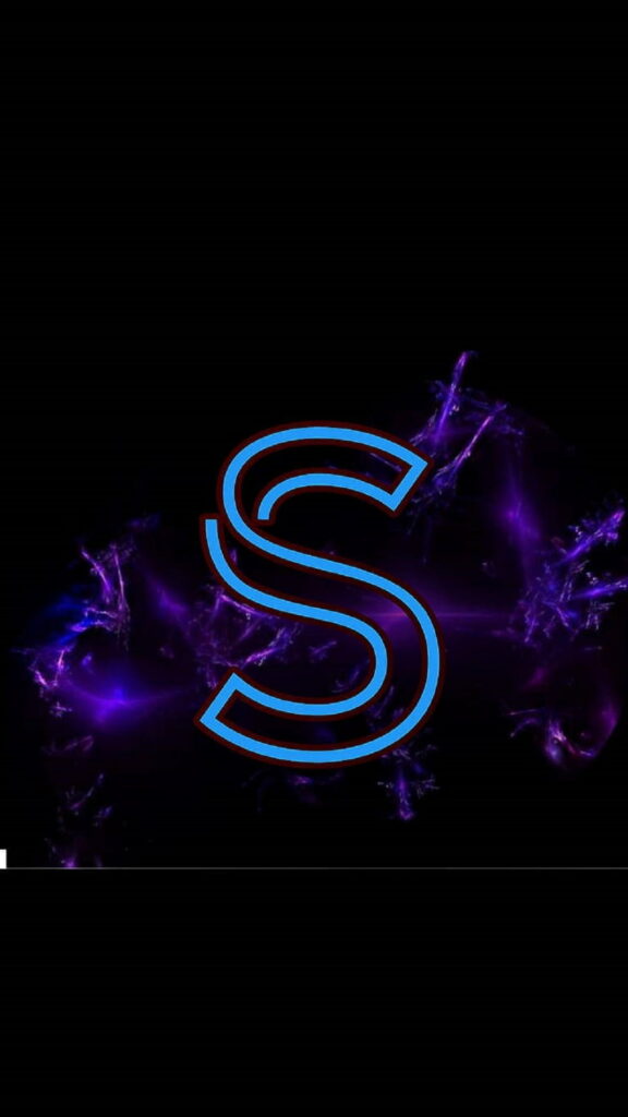 Vibrant Neon Blue S Letter Ka: Captivating HD Phone Wallpaper Background