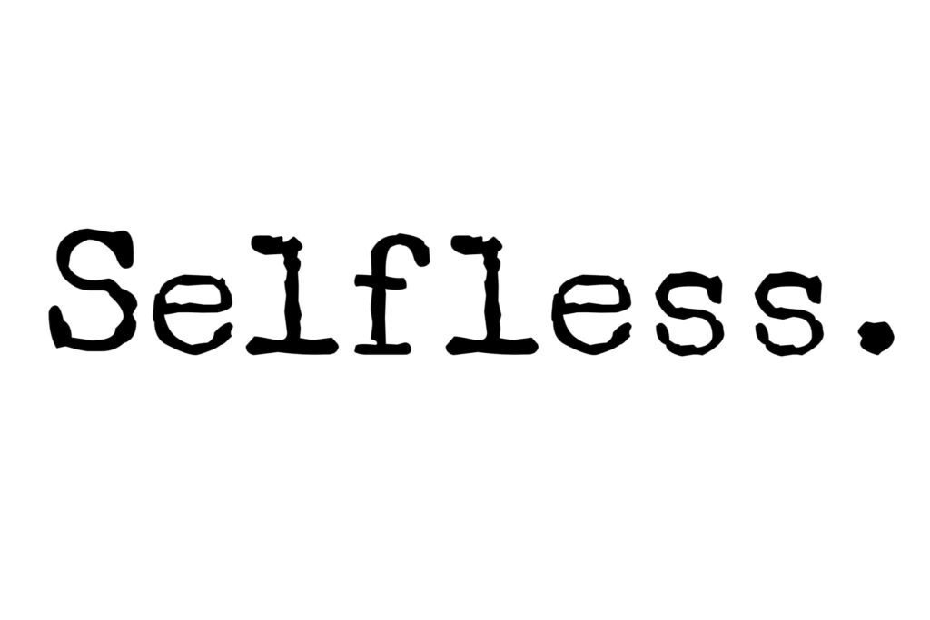 Selfless Wallpaper: Classic Typewriter Font on Simple White Background