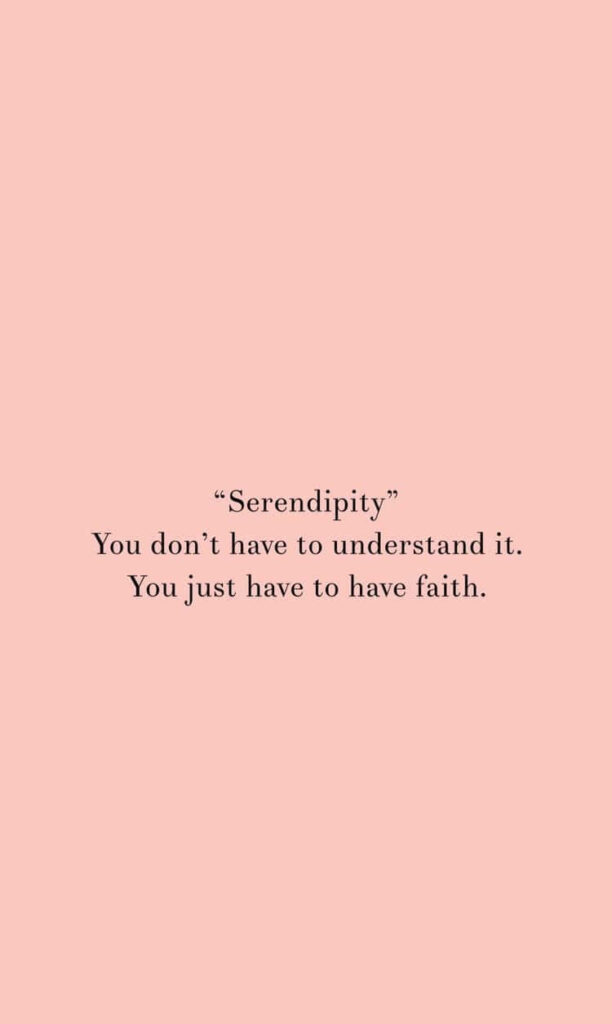 Motivational Serendipity Wallpaper: Pink Background & Inspiring Quote