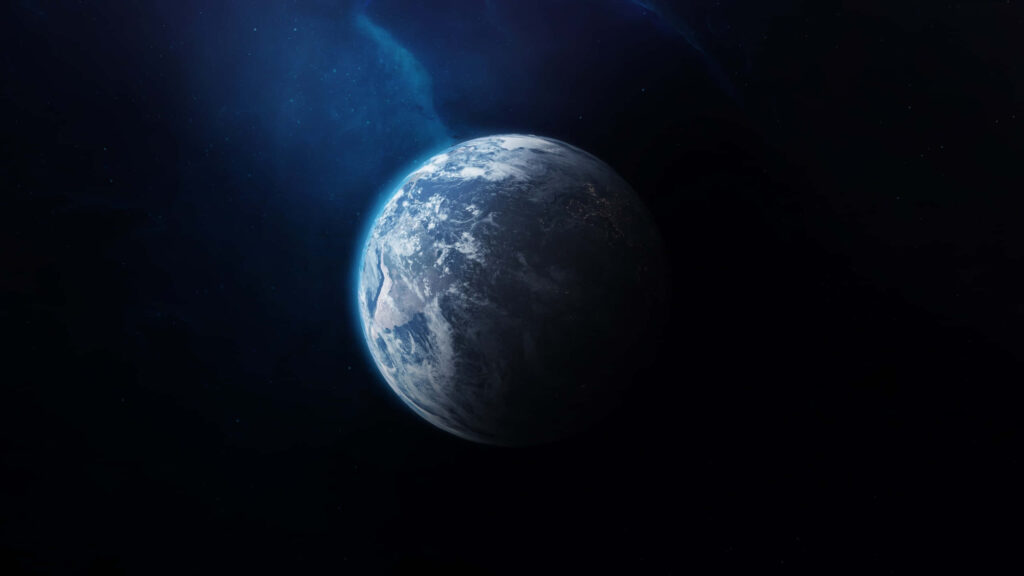 Serene 1440p Earth Wallpaper: Minimalist Cosmic Glow Background