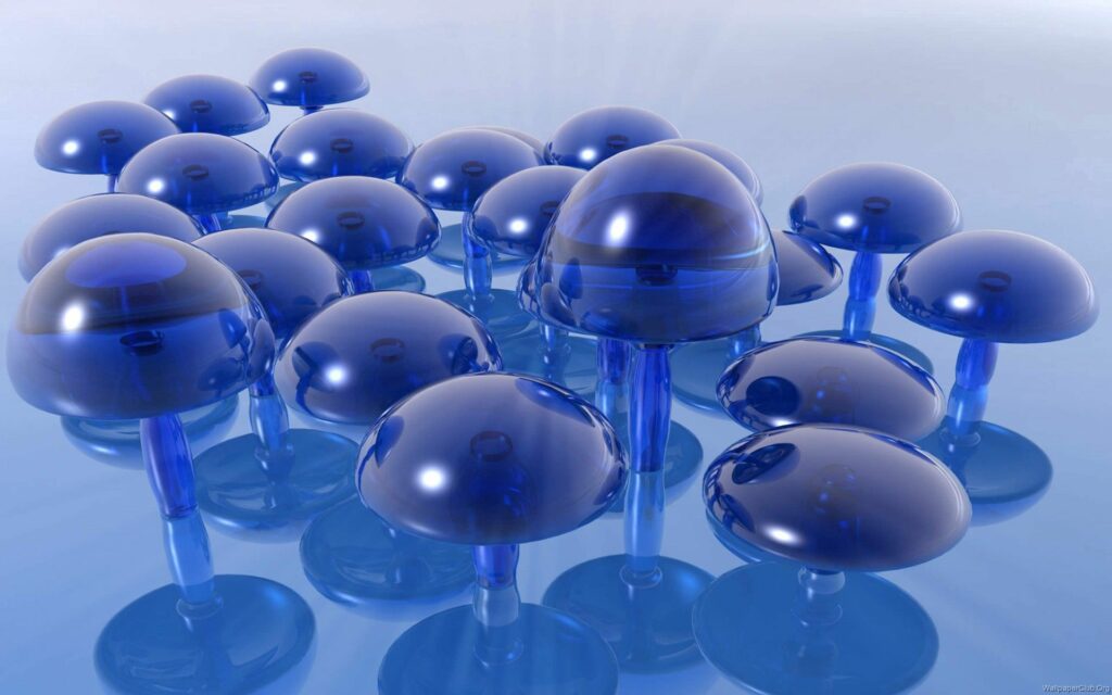 Futuristic 1920x1200 Blue Glass Structures Wallpaper - Serene Background