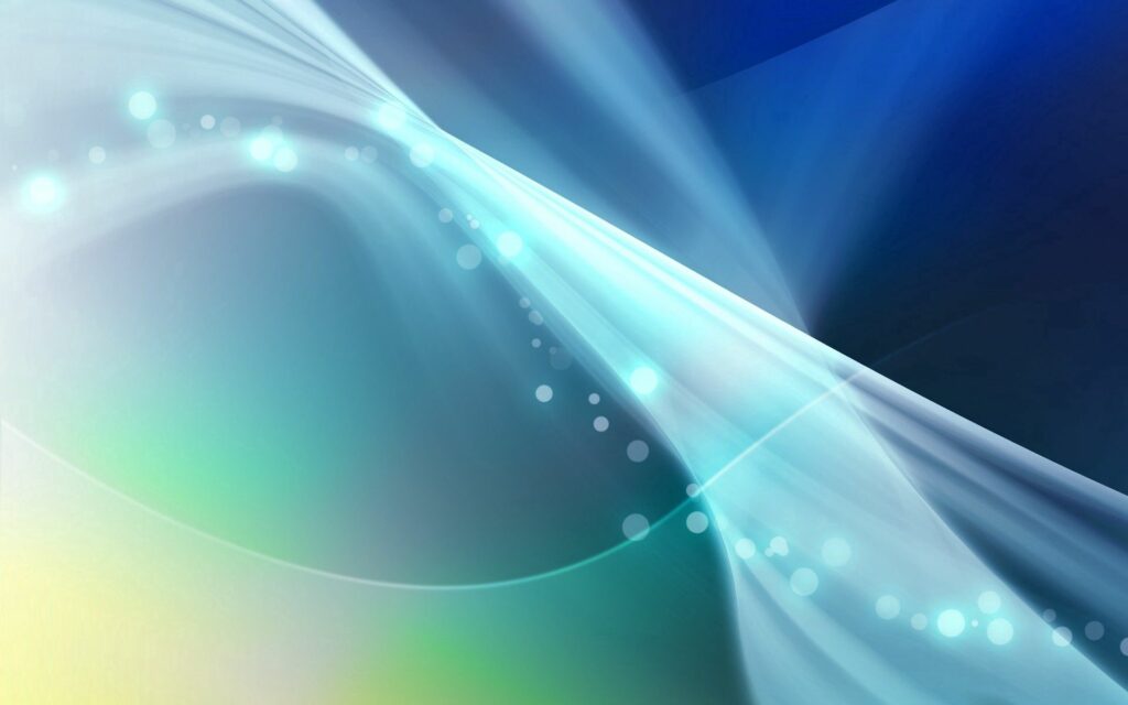 Serene Abstract Wallpaper: Flowing Lines & Soft Glows in Blue & Green