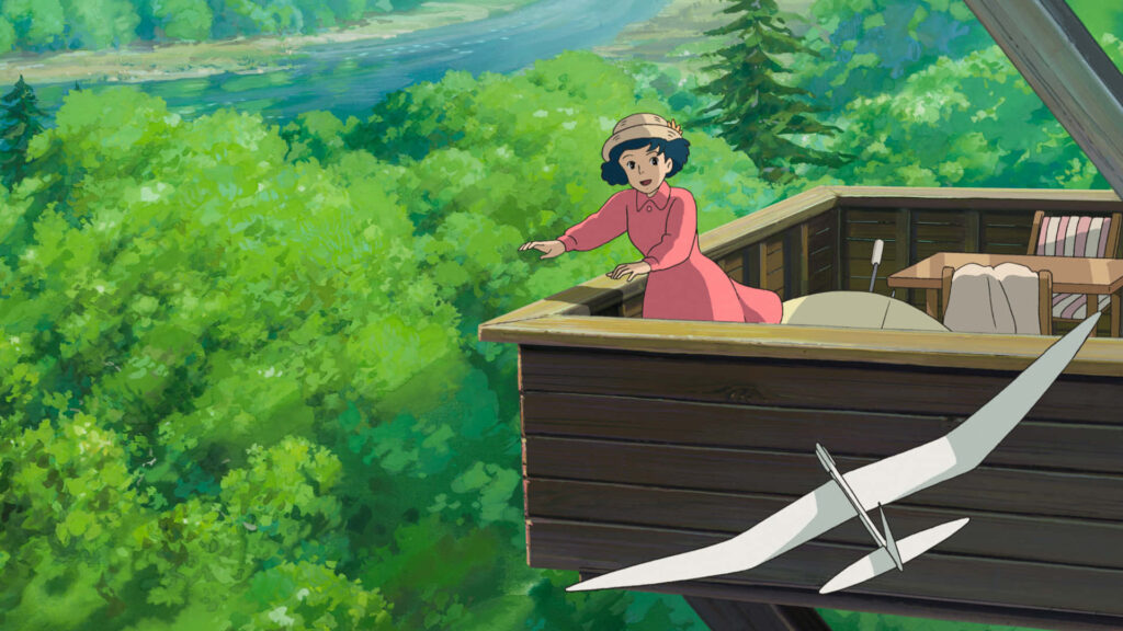 Serene Aerial Wallpaper Inspired by *The Wind Rises* Landscape