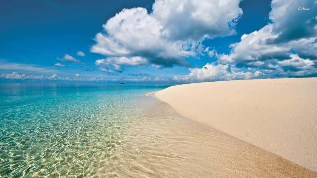 Tranquil Beach Scene Wallpaper for a Relaxing Laptop Background