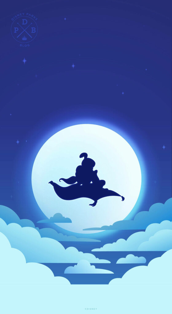 Aladdin's Magic Carpet: Serene Full Moon Wallpaper Background