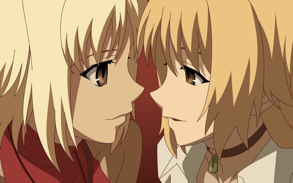 Serene Blonde Anime Duo: Close-Up 1920x1200 Wallpaper