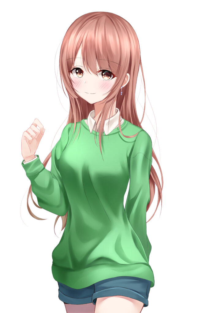 Serene Anime Girl Wallpaper: Gentle Expression & Soft Colors