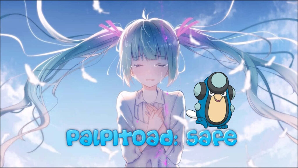 Serene Anime Girl with Palpitoad: Safe & Whimsical Wallpaper