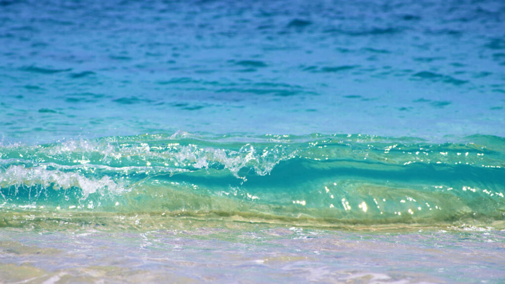 Tranquil Beach Wallpaper: Gentle Waves & Turquoise Water Scene