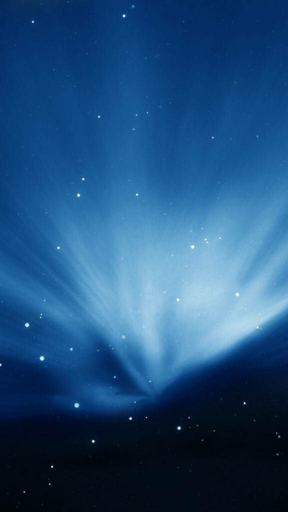 Serene Blue Aurora Phone Wallpaper with Twinkling Stars