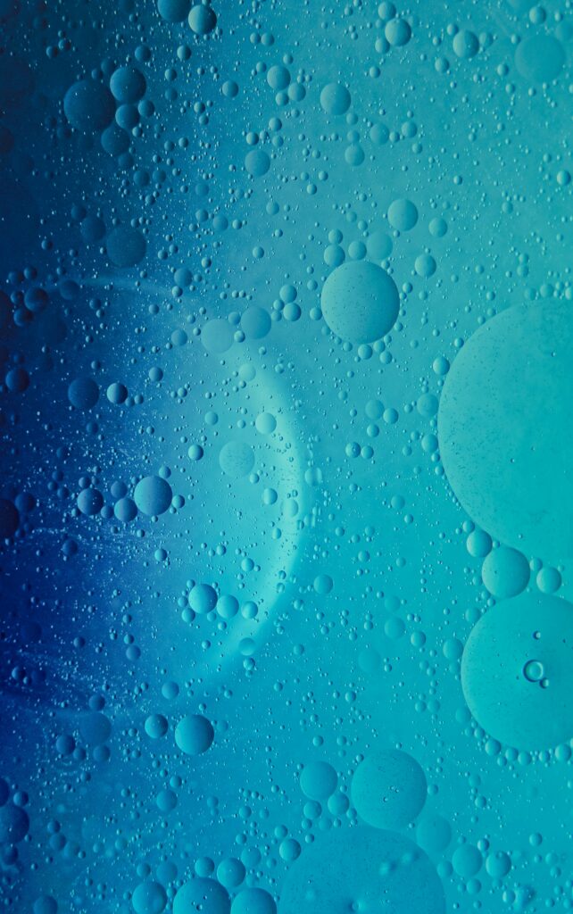 Serene Blue Abstract Wallpaper with Dreamy Bubbles Background
