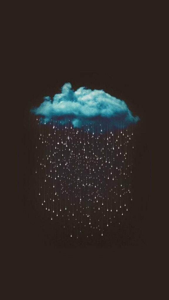 Stunning Blue Cloud Wallpaper with Raindrops - Serene HD Background