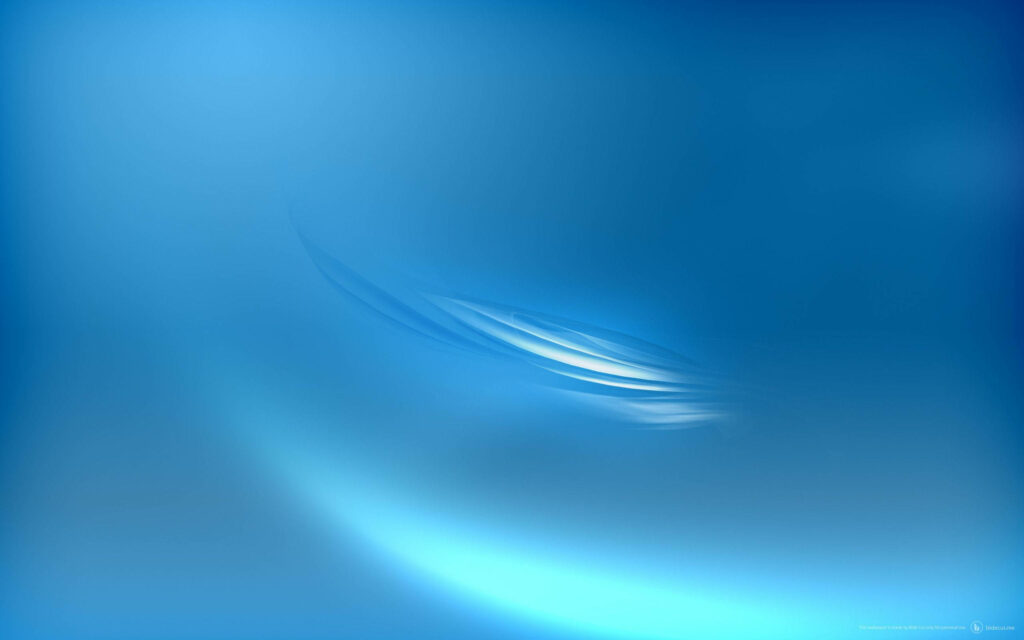 Serene blue gradient wallpaper with minimalist abstract waves in deep azure to bright cyan tones