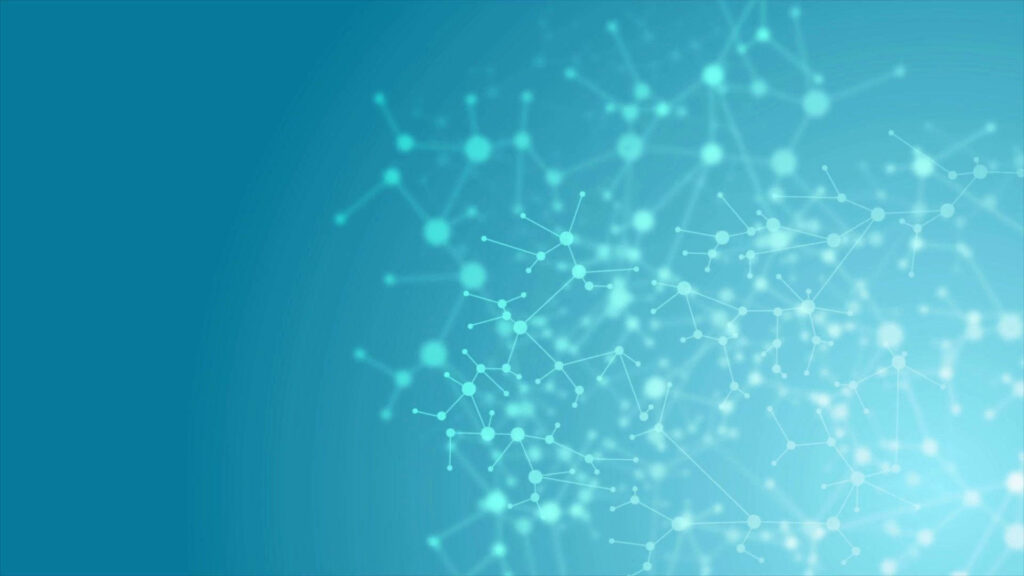Serene Blue Gradient Wallpaper with Intricate Molecular Abstract Design