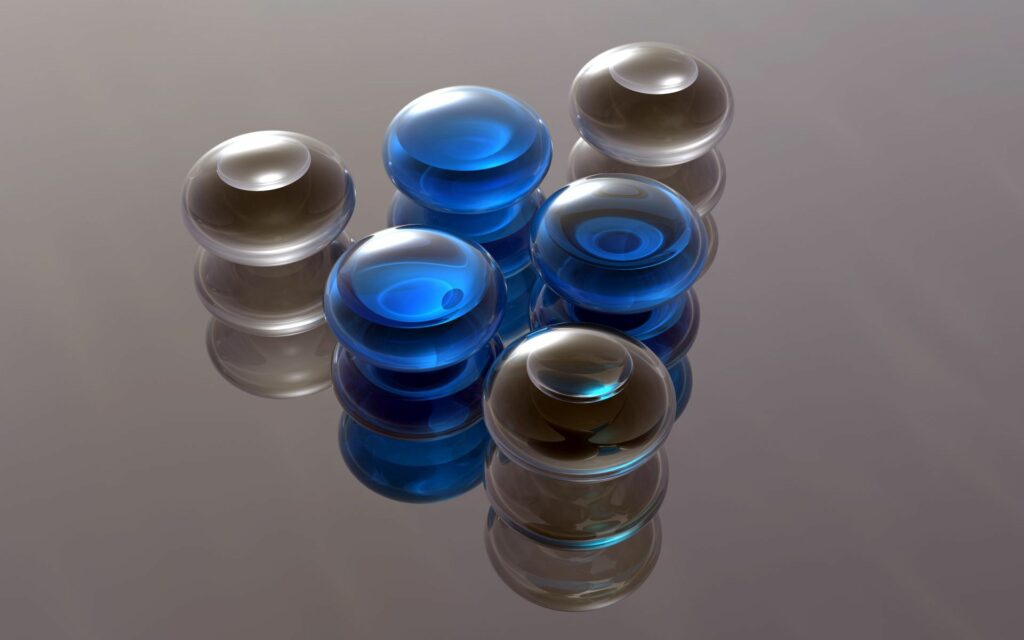 Serene Blue and Gray Glass Ball Wallpaper - 1920x1200 HD Background