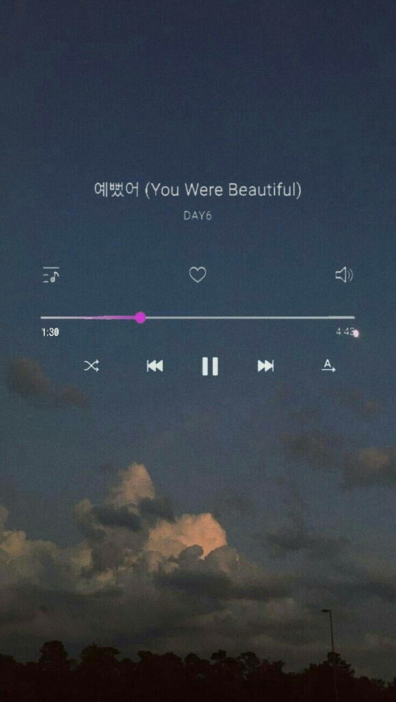 Calm Blue Sky Wallpaper with Music Player - DAY6 'You Were Beautiful'