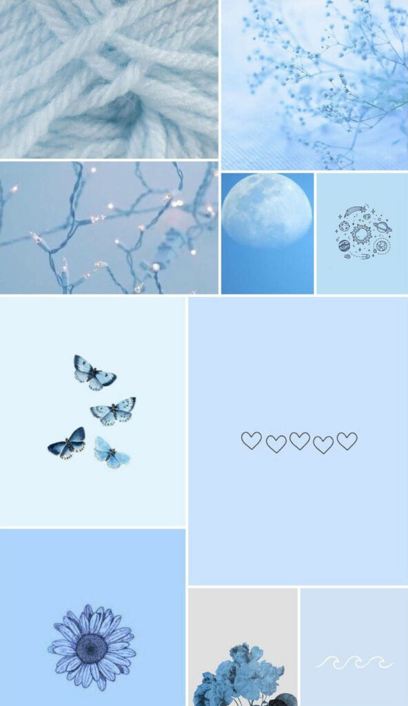 Blue-tiful Delights: A Dreamy Compilation of Adorable Blue Elements for Phone Wallpaper