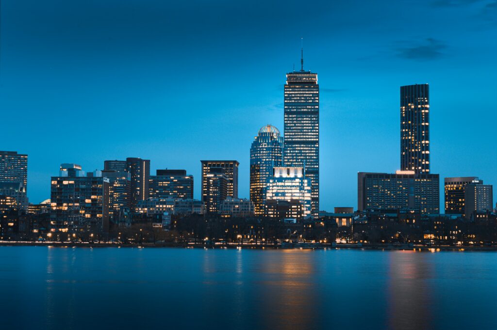 Serene Boston Night View Wallpaper: Iconic Architecture & Reflections