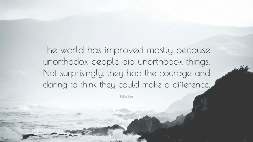 Serene Coastal Wallpaper with Inspiring Ruby Dee Quote