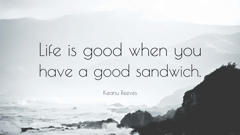 Serene Coastal Wallpaper: Keanu Reeves Quote & Calm Design