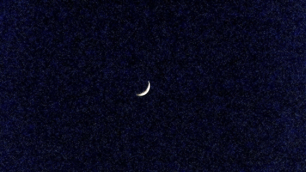 Serene Crescent Moon & Starry Night Sky - Calm Wallpaper Background
