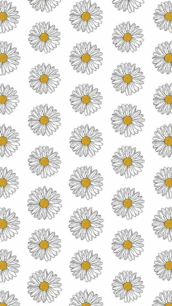 Serene Daisy Wallpaper: Aesthetic White Floral Background Design