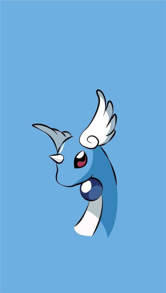 Minimalist Dragonair Wallpaper: Serene Blue Elegance