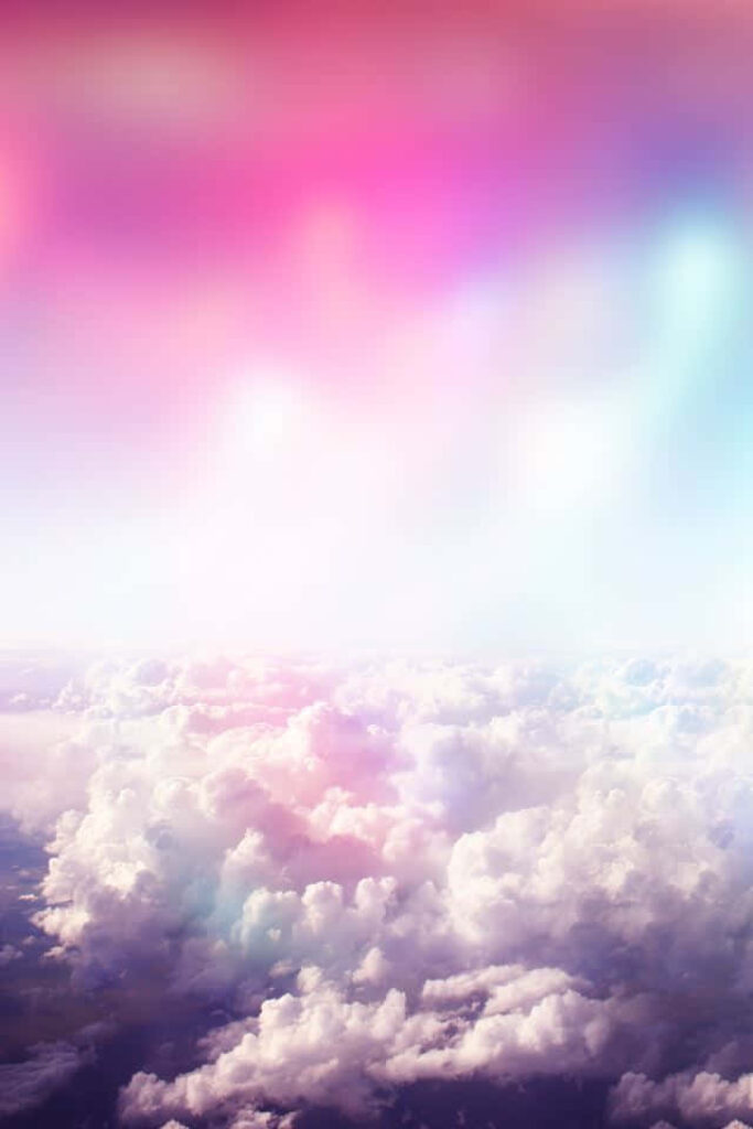 Dreamy Fluffy Clouds Wallpaper - Ethereal Pink Gradient Background