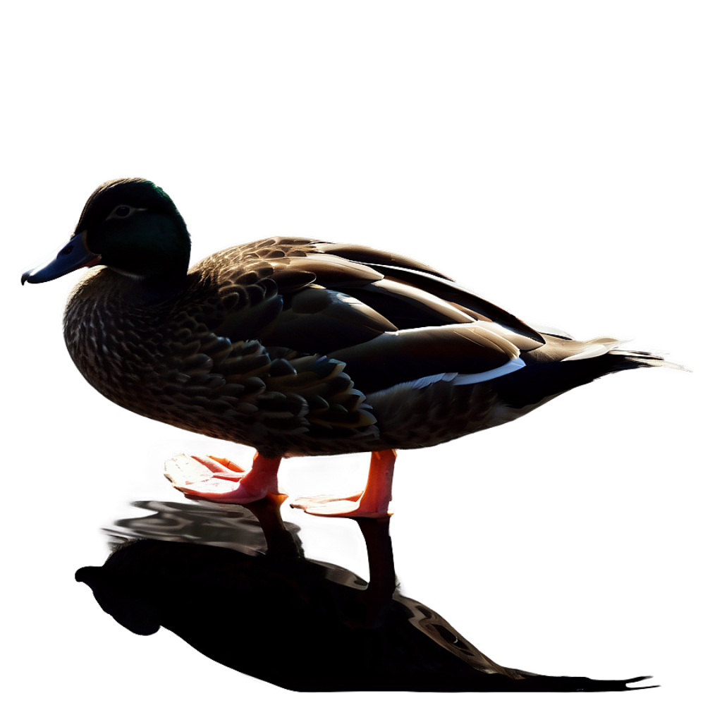 Serene Duck Silhouette Wallpaper Against Vibrant Sunset Background