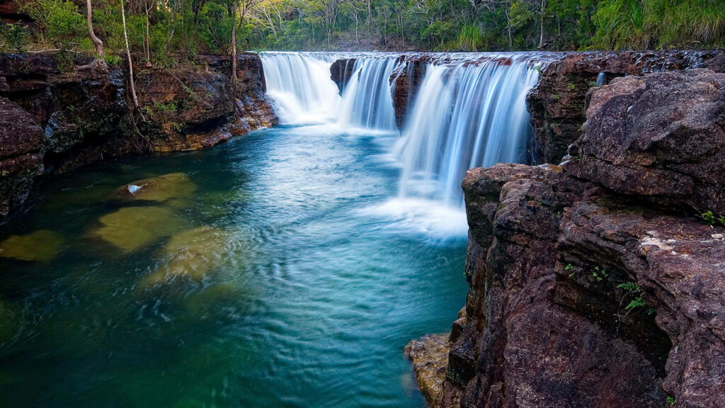 Serene Elliot Falls Wallpaper: Lush Waterfalls & Tranquil Beauty