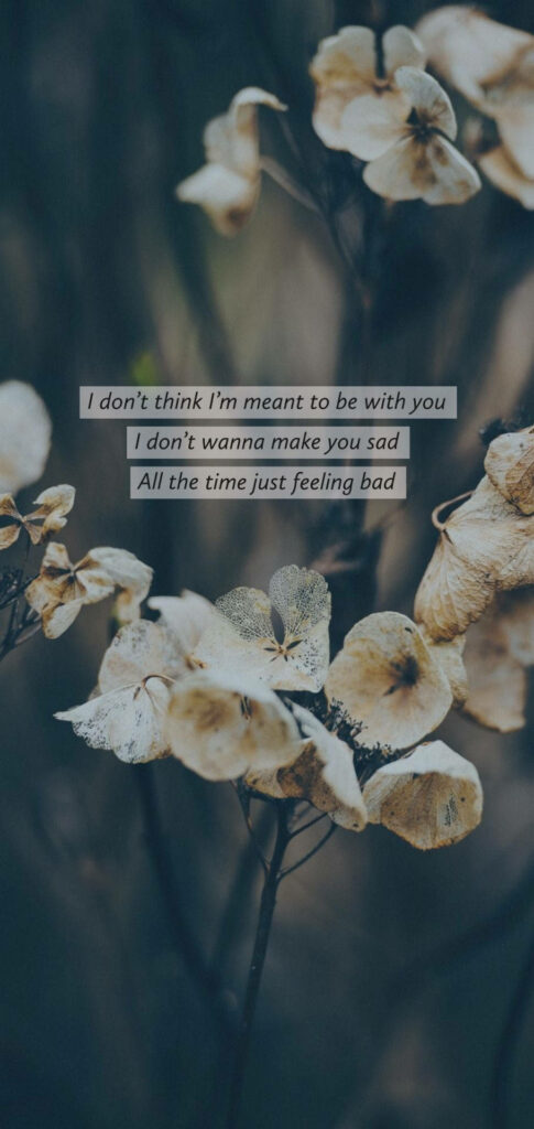 Serene Floral Wallpaper: Muted Tones & Emotive Quote Background