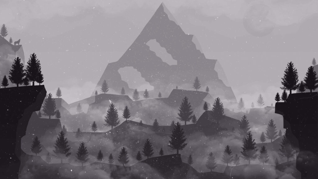 Elegant Grayscale Abstract Mountain Wallpaper - Serene Minimalist Background