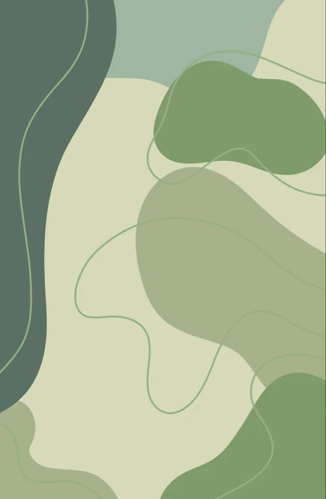 Abstract Green Wallpaper: Serene Flowing Shapes for Minimalist Decor